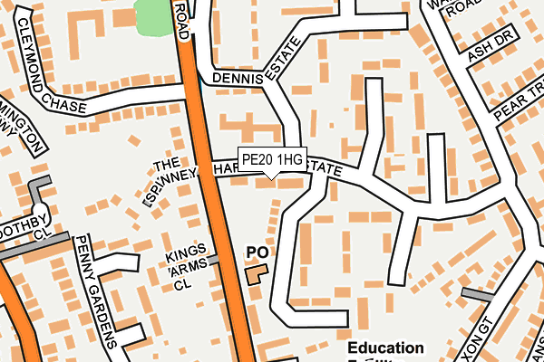 PE20 1HG map - OS OpenMap – Local (Ordnance Survey)