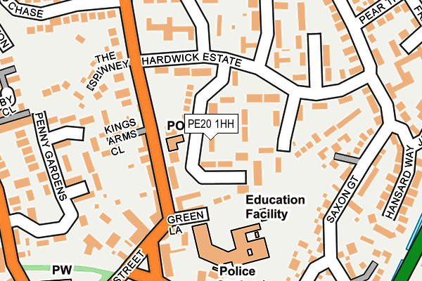 PE20 1HH map - OS OpenMap – Local (Ordnance Survey)