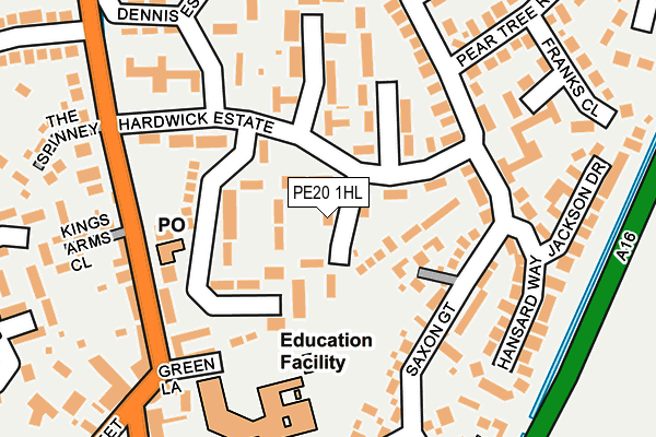 PE20 1HL map - OS OpenMap – Local (Ordnance Survey)