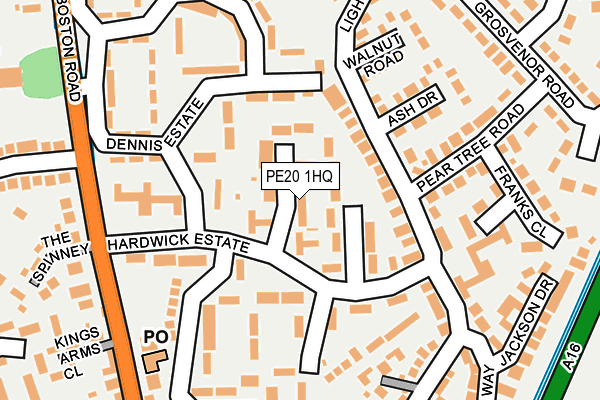PE20 1HQ map - OS OpenMap – Local (Ordnance Survey)