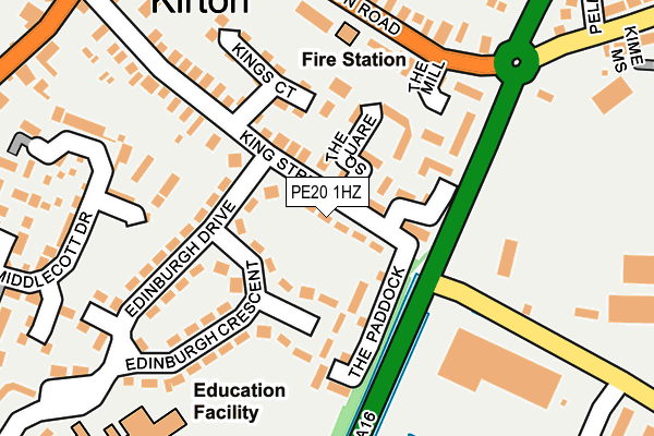 PE20 1HZ map - OS OpenMap – Local (Ordnance Survey)