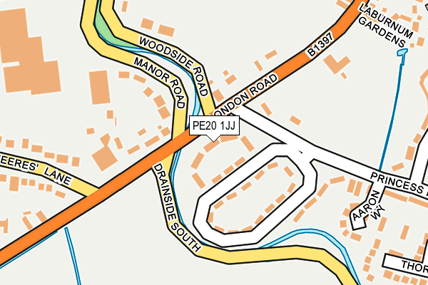 PE20 1JJ map - OS OpenMap – Local (Ordnance Survey)