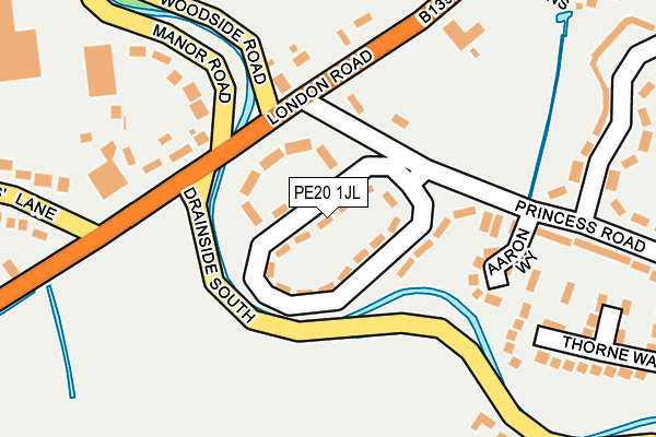 PE20 1JL map - OS OpenMap – Local (Ordnance Survey)
