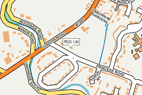 PE20 1JN map - OS OpenMap – Local (Ordnance Survey)