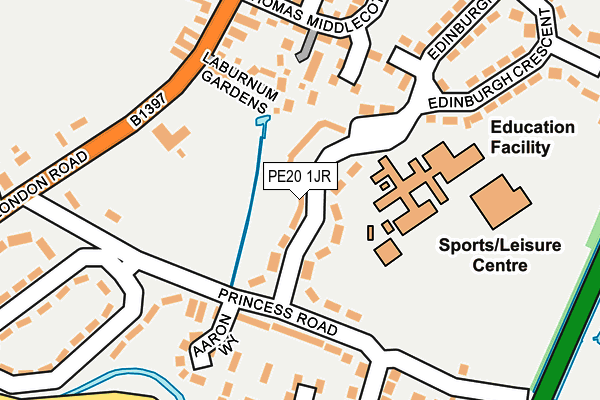 PE20 1JR map - OS OpenMap – Local (Ordnance Survey)