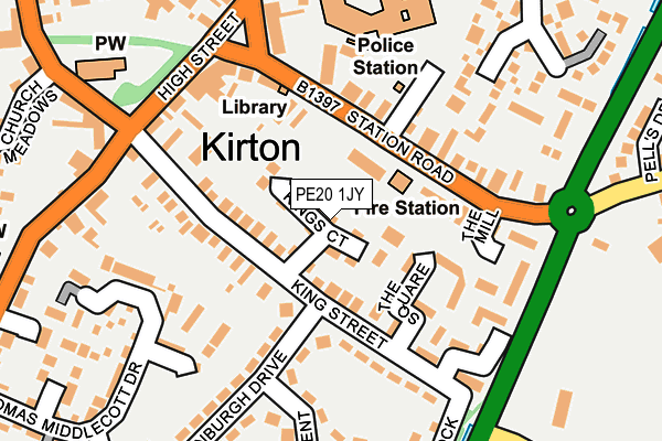 PE20 1JY map - OS OpenMap – Local (Ordnance Survey)