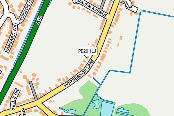 PE20 1LJ map - OS OpenMap – Local (Ordnance Survey)