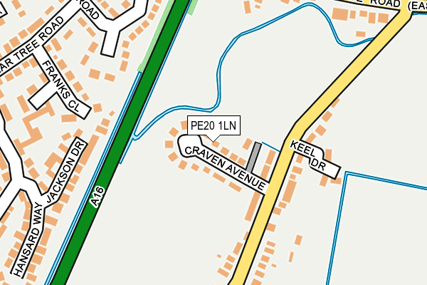 PE20 1LN map - OS OpenMap – Local (Ordnance Survey)