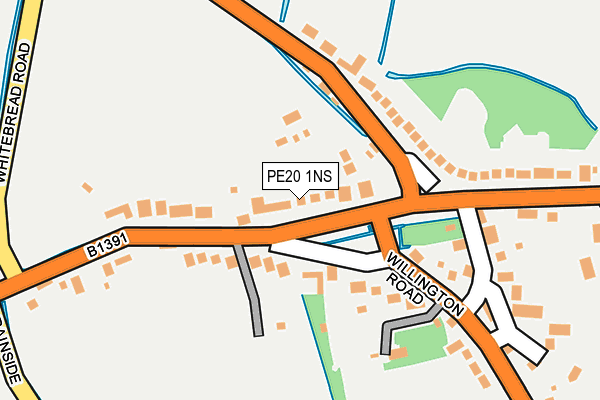 PE20 1NS map - OS OpenMap – Local (Ordnance Survey)
