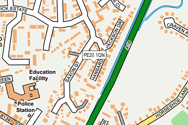 PE20 1QN map - OS OpenMap – Local (Ordnance Survey)