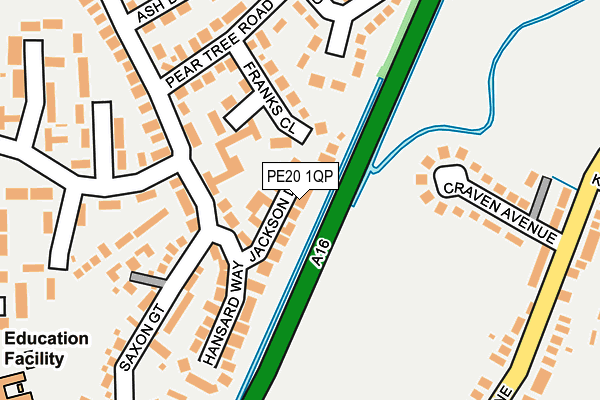 PE20 1QP map - OS OpenMap – Local (Ordnance Survey)