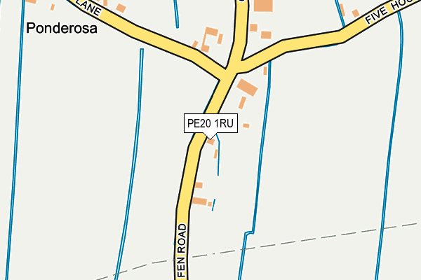 PE20 1RU map - OS OpenMap – Local (Ordnance Survey)