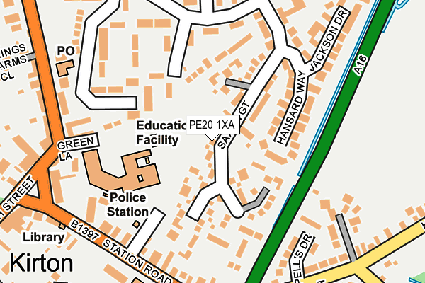 PE20 1XA map - OS OpenMap – Local (Ordnance Survey)