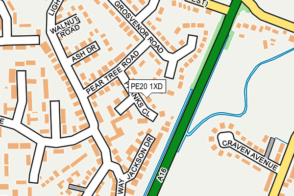 PE20 1XD map - OS OpenMap – Local (Ordnance Survey)