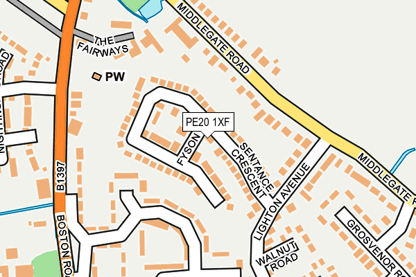 PE20 1XF map - OS OpenMap – Local (Ordnance Survey)