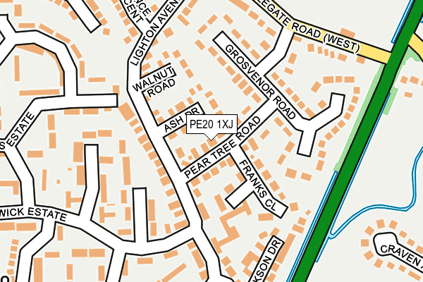 PE20 1XJ map - OS OpenMap – Local (Ordnance Survey)