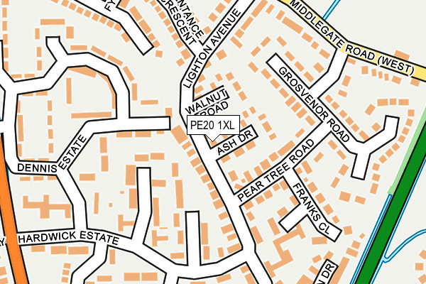 PE20 1XL map - OS OpenMap – Local (Ordnance Survey)