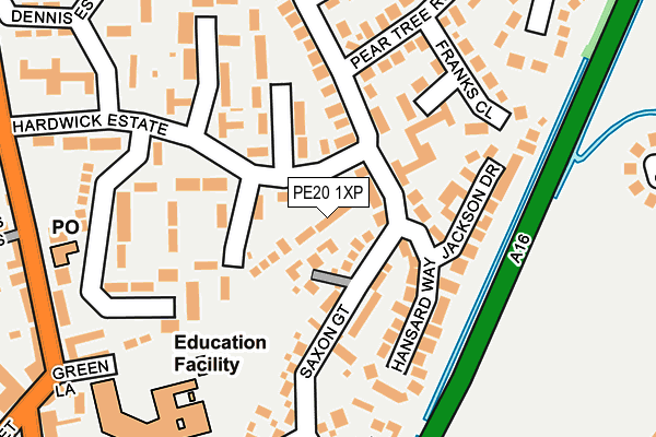 PE20 1XP map - OS OpenMap – Local (Ordnance Survey)