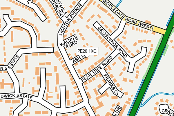 PE20 1XQ map - OS OpenMap – Local (Ordnance Survey)