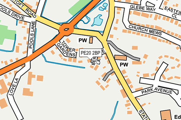 PE20 2BP map - OS OpenMap – Local (Ordnance Survey)