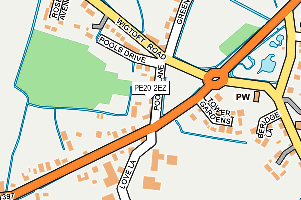 PE20 2EZ map - OS OpenMap – Local (Ordnance Survey)