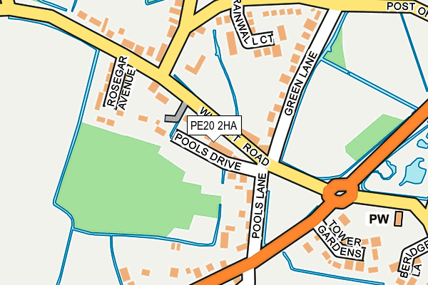 PE20 2HA map - OS OpenMap – Local (Ordnance Survey)
