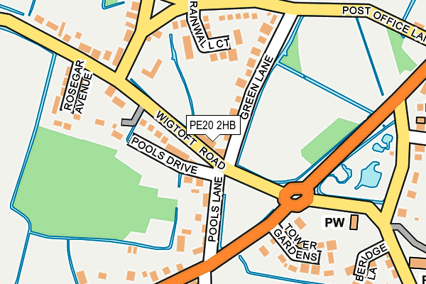 PE20 2HB map - OS OpenMap – Local (Ordnance Survey)