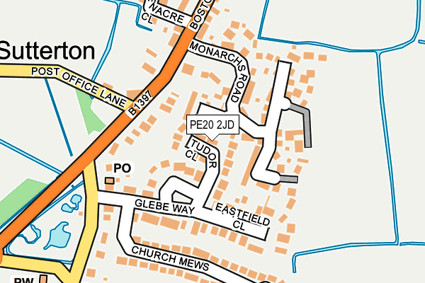 PE20 2JD map - OS OpenMap – Local (Ordnance Survey)