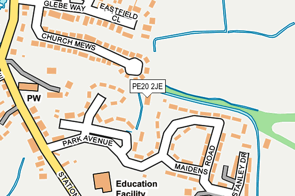 PE20 2JE map - OS OpenMap – Local (Ordnance Survey)
