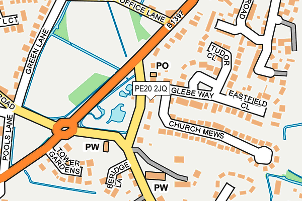 PE20 2JQ map - OS OpenMap – Local (Ordnance Survey)