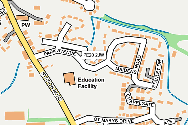 PE20 2JW map - OS OpenMap – Local (Ordnance Survey)