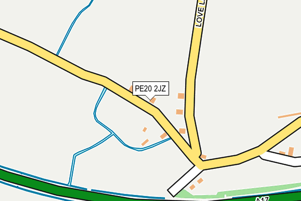 PE20 2JZ map - OS OpenMap – Local (Ordnance Survey)