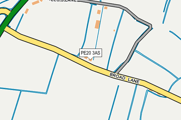 PE20 3AS map - OS OpenMap – Local (Ordnance Survey)