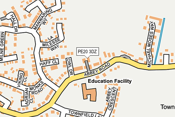PE20 3DZ map - OS OpenMap – Local (Ordnance Survey)