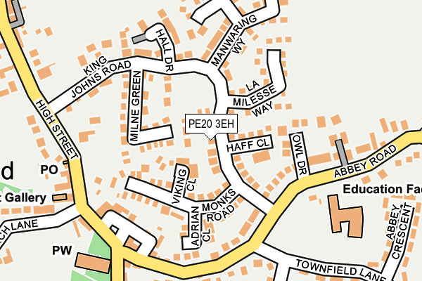 PE20 3EH map - OS OpenMap – Local (Ordnance Survey)