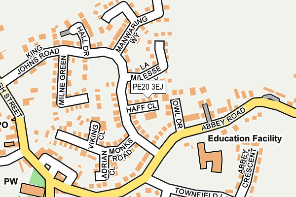 PE20 3EJ map - OS OpenMap – Local (Ordnance Survey)