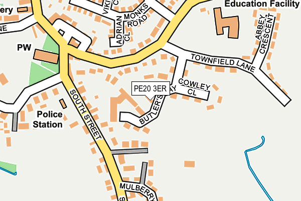 PE20 3ER map - OS OpenMap – Local (Ordnance Survey)
