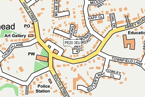 PE20 3EU map - OS OpenMap – Local (Ordnance Survey)