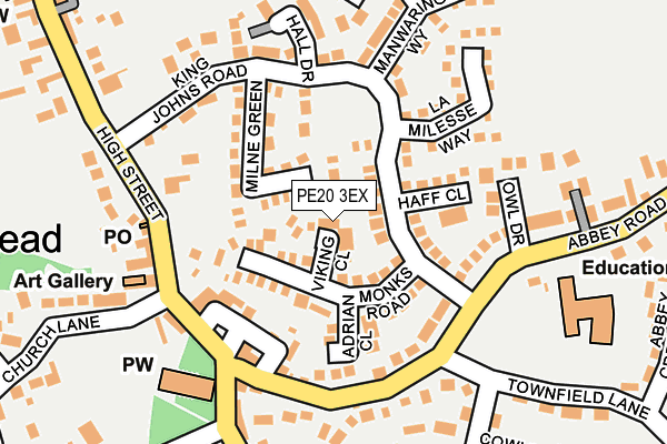 PE20 3EX map - OS OpenMap – Local (Ordnance Survey)