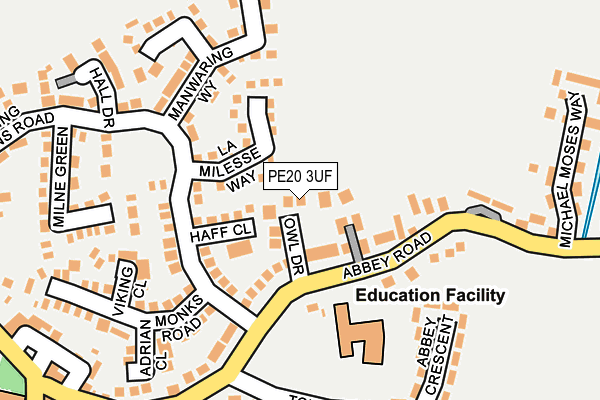 PE20 3UF map - OS OpenMap – Local (Ordnance Survey)