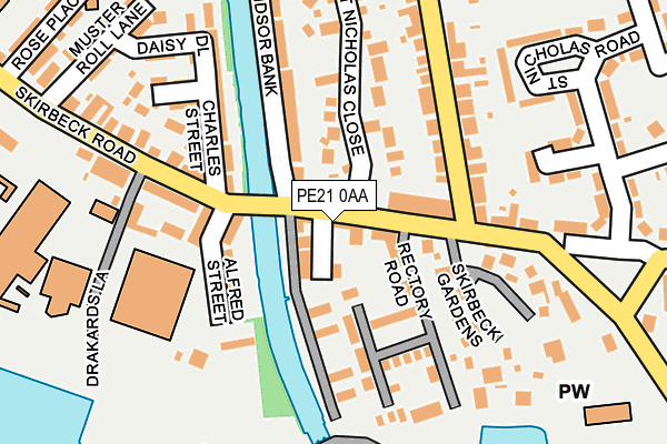 PE21 0AA map - OS OpenMap – Local (Ordnance Survey)