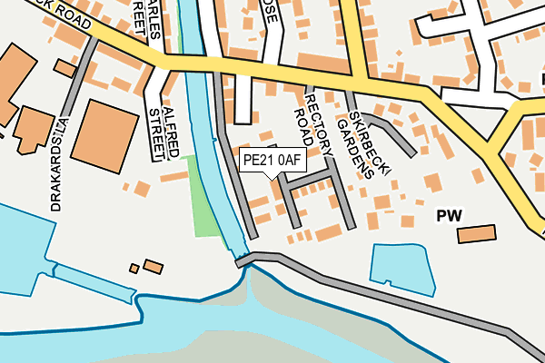 PE21 0AF map - OS OpenMap – Local (Ordnance Survey)