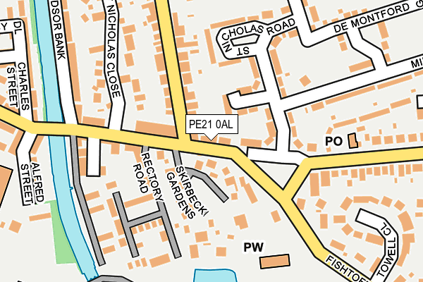 PE21 0AL map - OS OpenMap – Local (Ordnance Survey)