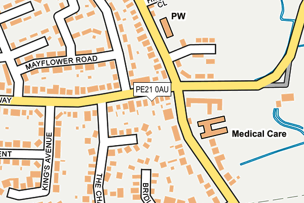 PE21 0AU map - OS OpenMap – Local (Ordnance Survey)