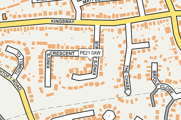 PE21 0AW map - OS OpenMap – Local (Ordnance Survey)