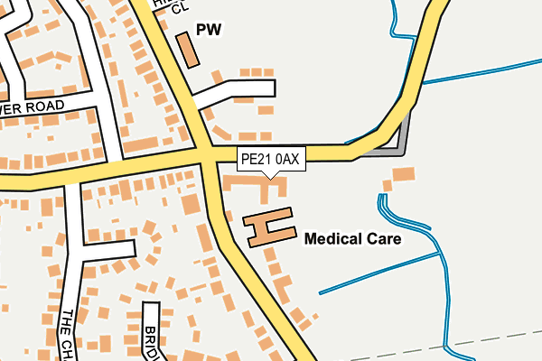 PE21 0AX map - OS OpenMap – Local (Ordnance Survey)
