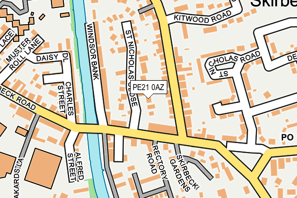 PE21 0AZ map - OS OpenMap – Local (Ordnance Survey)
