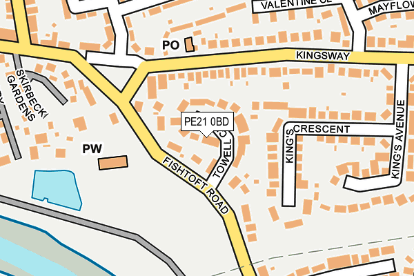 PE21 0BD map - OS OpenMap – Local (Ordnance Survey)