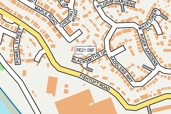 PE21 0BF map - OS OpenMap – Local (Ordnance Survey)