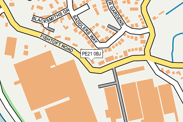 PE21 0BJ map - OS OpenMap – Local (Ordnance Survey)